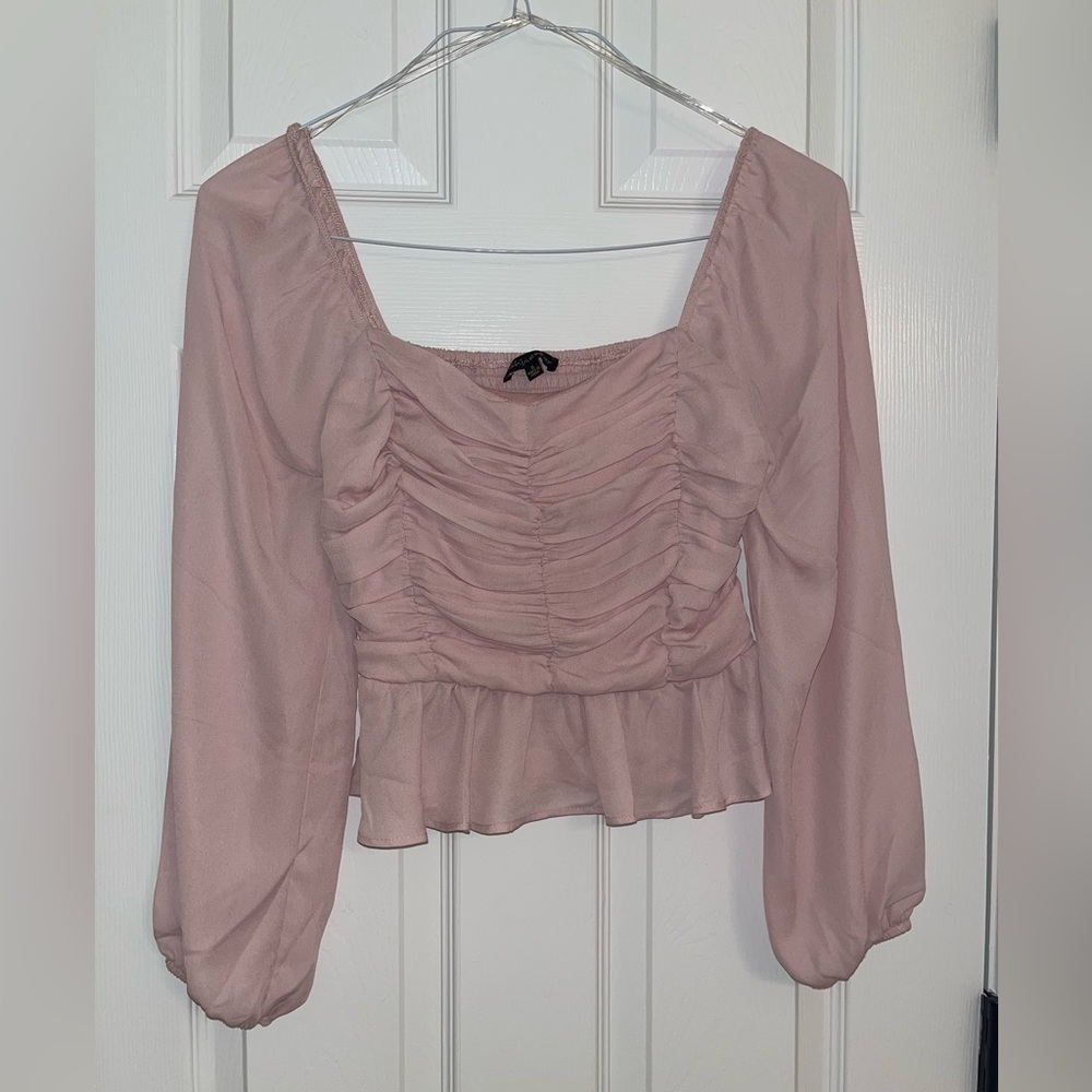 Pale Pink Ruched Top